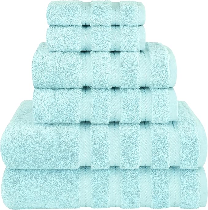 American Soft Linen 100% Cotton Luxury Turkish Towels, 6 Piece Towel Set | Soft Absorbent Quick Dry OEKO Tex Standard 100 Certificated Durable Machine Washable Premium Hotel Quality