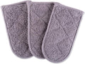 DII Basic Terry Collection Quilted 100% Cotton, Pan Handle, Gray, 3 Piece