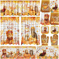 13 Pcs Fall Kitchen Decor Set, Cute Cat Themed Kitchen Towels, Cats Non Slip Floor Mats, Curtains and Valance, Pot Holders Oven Mitts, Home Decoration Gift for Cooking Baking