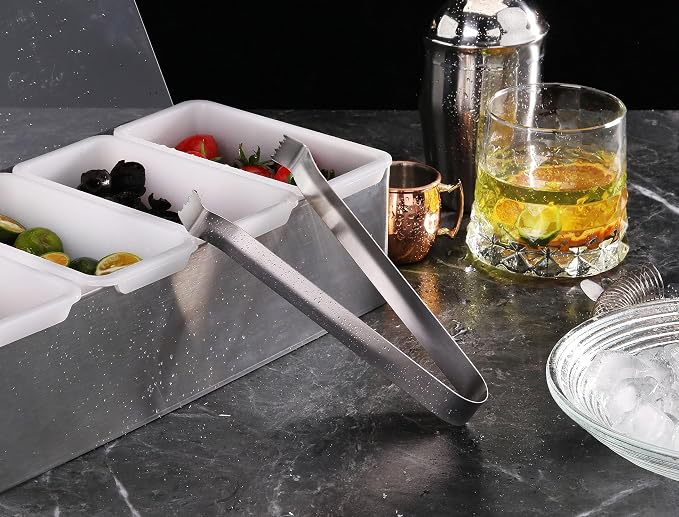 New Star Foodservice Restaurant-Grade Pom Tong, Stainless Steel, 6.5 Inch, Set of 6, Silver