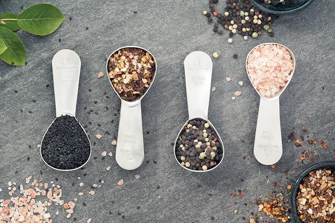 Coffee Scoop (Set of 2) - 2 Tablespoon (2 Tbsp / 1/8 Cup / 1 oz) - The Best Stainless Steel Measuring Spoons for Coffee, Tea, and More (2, Silver)