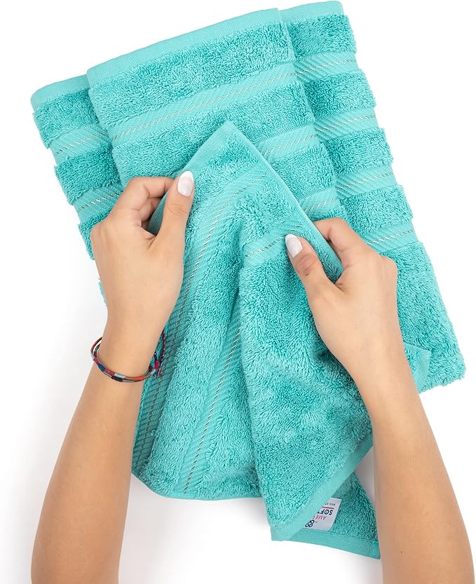 American Soft Linen 100% Cotton Luxury Turkish Towels, 4 PC Hand Towel Set | Soft Absorbent Quick Dry OEKO Tex Standard 100 Certificated Durable Machine Washable Premium Hotel Quality