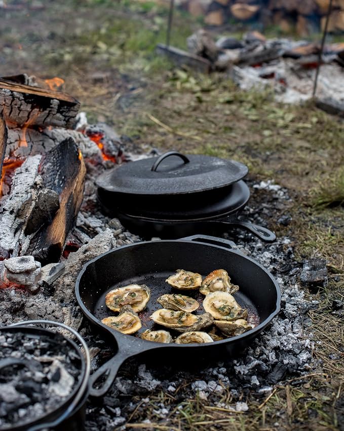 Lodge Seasoned Cast Iron Skillet 15 Inches - Frying Pan for the Stove, Grill or Campfire - Cooks Evenly - Features Easy-Grip Teardrop Handle - Non-Toxic, Nonstick & Long-Lasting