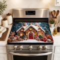 Christmas Stove Top Cover Mat,Gingerbread House, 28.5 x 20.5 In(Christmas House)