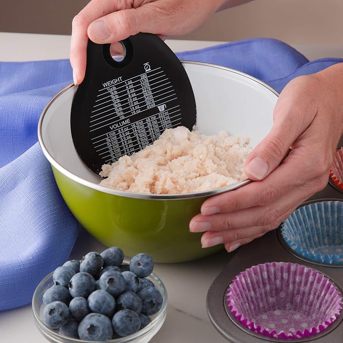 Spring Chef Stainless Steel Bench Scraper & Bowl Scraper Set for Baking | Heavy Duty Dough Cutter Tool & Bowl Pastry Scraper with Measurements for Pizza, Bread, Pastries, Sourdough, Black
