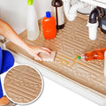 XTREME MATS Waterproof Undersink Mat (Beige 22" 1/4 x 22 1/4) Cabinet Base Liner for Kitchen & Laundry Cabinets Catches Leaks Prevents Damage Flexible Sink Driptray