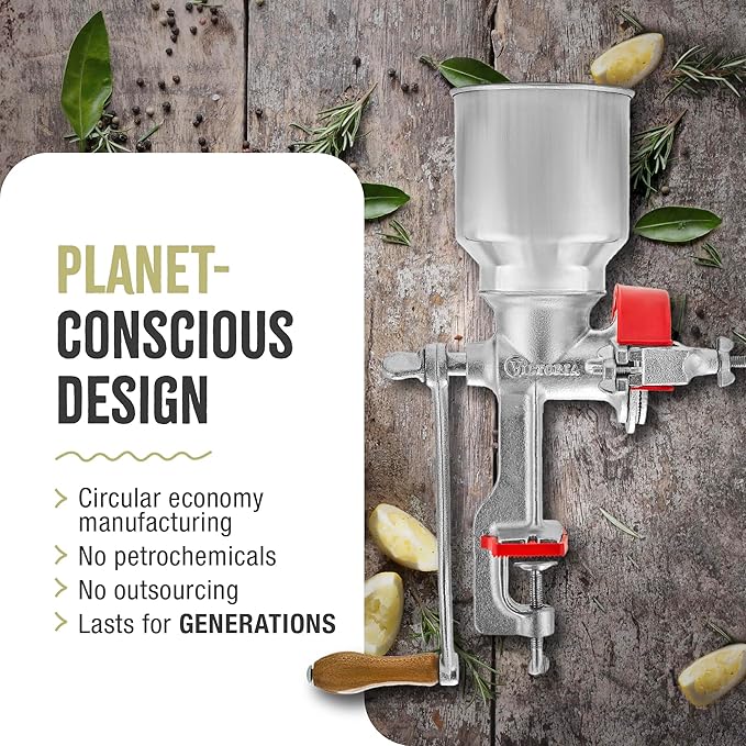 Victoria Manual Cast Iron Grain Mill with High Hopper, Premium Corn-Grinding Mill and Grain Grinder, Made in Colombia | Premium Corn-Grinding Mill and Grain Grinder, Made in Colombia