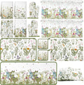 Fourluoo 16 Pcs Wildflower Floral Kitchen Decor Set Spring Kitchen Towels and Dishcloth Non Slip Rug Floor Mat Farmhouse Flower Oven Mitts and Pot Holder Retro Curtain Set for Home Decoration Gift