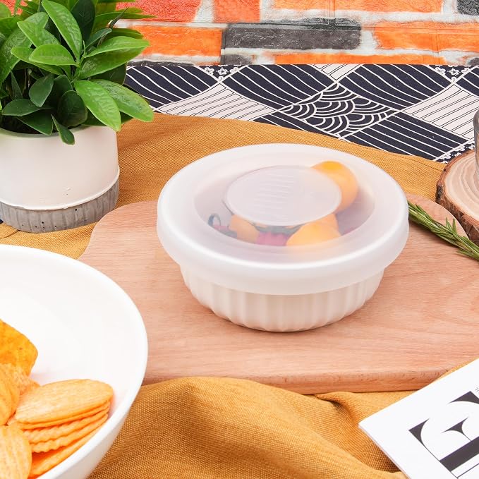 Silicone Lids for CorningWare 16 Ounce Round Dish, 2 Pack Reusable Covers for CorningWare F-16-PC French White Baking Dish (Dishes not Included) Dishwasher & Microwave & Freezer Safe