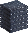 Homaxy 100% Cotton Terry Kitchen Towels, 6 Pack, Dark Grey | Ultra Soft and Absorbent Dish Towels for Kitchen, Suitable for Drying and Washing Dishes