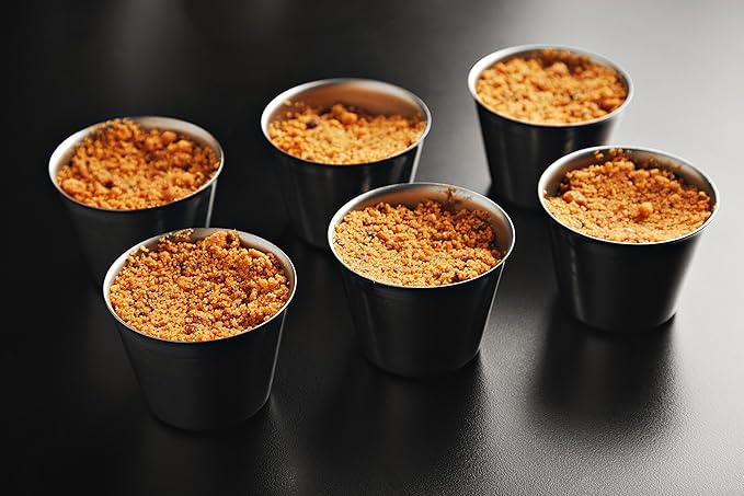 Ramekins Stainless Steel Condiment Sauce Cups, Metal Ramekins, Commercial Grade, Multifunctional, Ideal for All Hot and Cold Sauces, Individual Portion Cups (48, 2.5 oz)