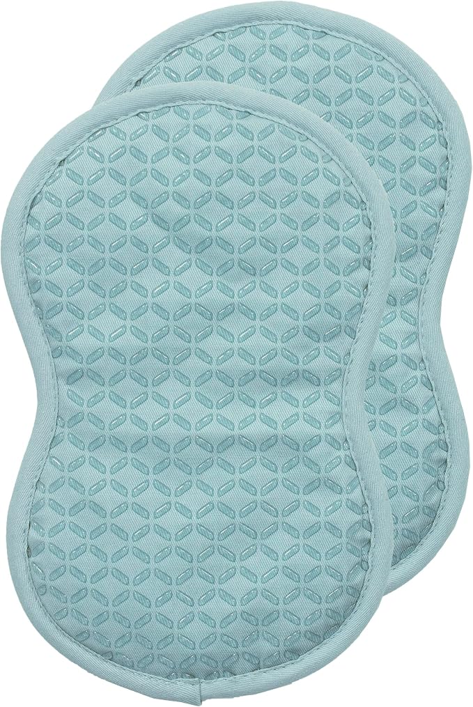 All-Clad Premium Pot Holder: Heat Resistant up to 500 Degrees - 100% Cotton, 10"x8" Hot Pad for Kitchen and Barbecue, 2-Pack, Rainfall