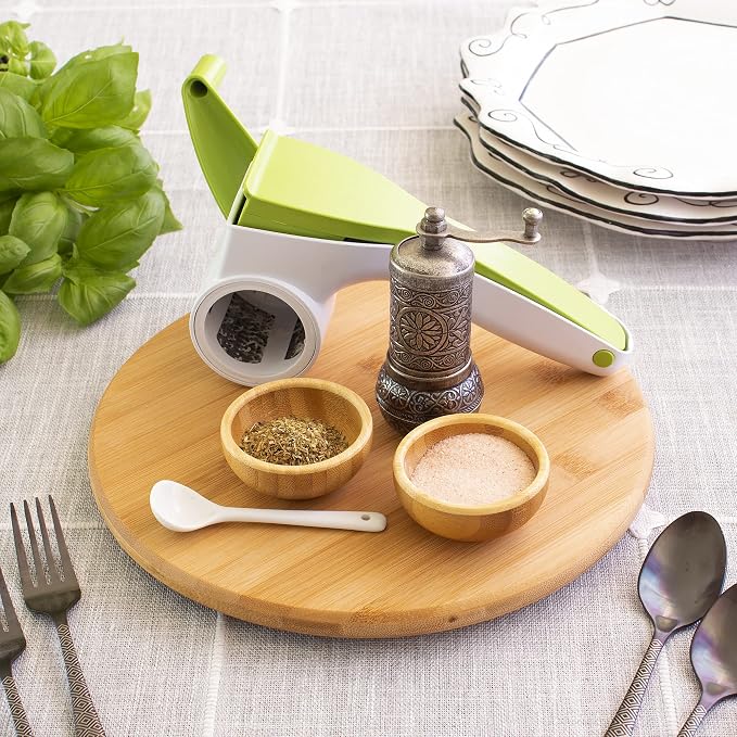TB Home 10 Inch Bamboo Lazy Susan Turntable for Kitchen, Cabinet or Pantry | Keep spices, sauces, condiments, and seasonings within reach. Sized for kitchen cabinets, pantries, and countertops.