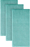 Homaxy 380 GSM Cotton Premium Kitchen Towels 3 Pack, 18"x 28", Teal | Flat and Terry Dish Towels, Highly Absorbent Tea Towel Set with Hanging Loop, Soft Utility Kitchen Hand Towels