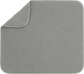 S&T INC. Dish Drying Mat, 16" x 18", Large, Grey | Absorbent Microfiber, Kitchen Counter Mat for Dishes, Utensils, Pots and Pans, Machine Washable