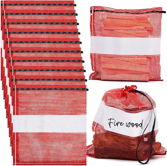 150 Pcs Onion Bags Reusable Mesh Produce Storage with Drawstring Firewood Bags Onion Potato Storage Sacks for Garden Vegetable Fruit Produce Packaging Supplies (22 x 24 Inch)