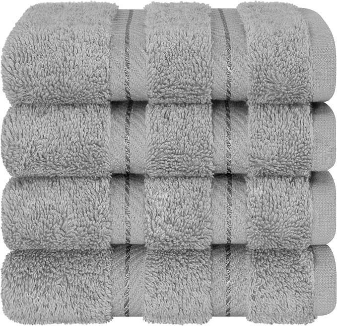 American Soft Linen 100% Cotton Luxury Turkish Towels, 4 PC Washcloth Set | Soft Absorbent Quick Dry OEKO Tex Standard 100 Certificated Durable Machine Washable Premium Hotel Quality