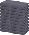 Homaxy 100% Cotton Waffle Weave Kitchen Dish Towels 18-Pack, Dark Grey | 13 x 28 Inches, Ultra Soft Absorbent Dish Towels, Quick Drying Cleaning Towels