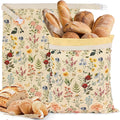 Reusable Beeswax Bread Bags for Homemade Bread & Sourdough, 2-Pack XL Airtight Food Storage Bags, Organic Cotton Linen Covers - Freezer-Friendly Freshness Preservation Keeps Fresh Longer