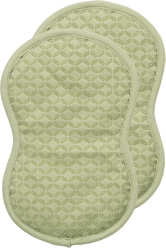 All-Clad Premium Pot Holder: Heat Resistant up to 500 Degrees - 100% Cotton, 10"x8" Hot Pad for Kitchen and Barbecue, 2-Pack, Fennel