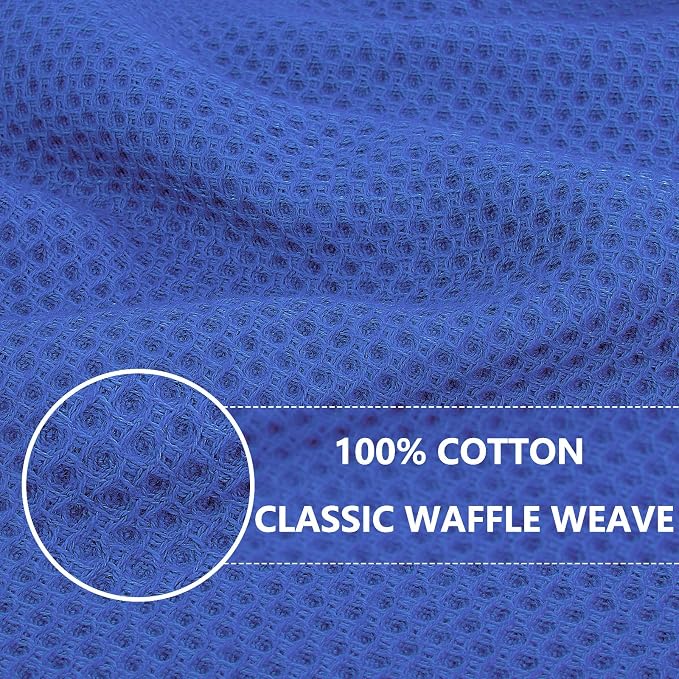 Homaxy 100% Cotton Waffle Weave Kitchen Dish Towels 6-Pack, Blueberry | 13 x 28 Inches, Ultra Soft Absorbent Dish Towels, Quick Drying Cleaning Towels