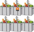 Reusable Grocery Bags 6 Pack, Foldable & Water Resistant Shopping Bags | Large Grocery Tote Bag Water Resistant Shopping Bags Foldable Grocery Bag for Clothes,Shoes and Picnic