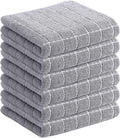 Homaxy 100% Cotton Terry Kitchen Towels, 6 Pack, Light Grey | Ultra Soft and Absorbent Dish Towels for Kitchen, Suitable for Drying and Washing Dishes