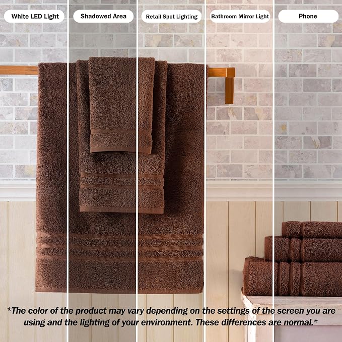 Hawmam Linen Brown Bath Towels 4 Pack Soft and Absorbent, Premium Quality Perfect for Daily Use 100% Cotton Towel 600 GSM