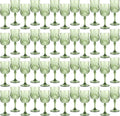 48Pack Plastic Wine Glasses, 7oz Vintage Goblets for Wedding | Unbreakable Crystal Style Reusable Stemware, Elegant New Green Drinking Glass for Party Anniversary & Holiday Celebration