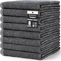 Homaxy 380 GSM Cotton Premium Kitchen Towels 8 Pack, 18"x 28", Black | Flat and Terry Dish Towels, Highly Absorbent Tea Towel Set with Hanging Loop, Soft Utility Kitchen Hand Towels