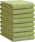 Homaxy 100% Cotton Terry Kitchen Towels, Large 8 Pack, Olive Green | Ultra Soft and Absorbent Dish Towels for Kitchen, Suitable for Drying and Washing Dishes