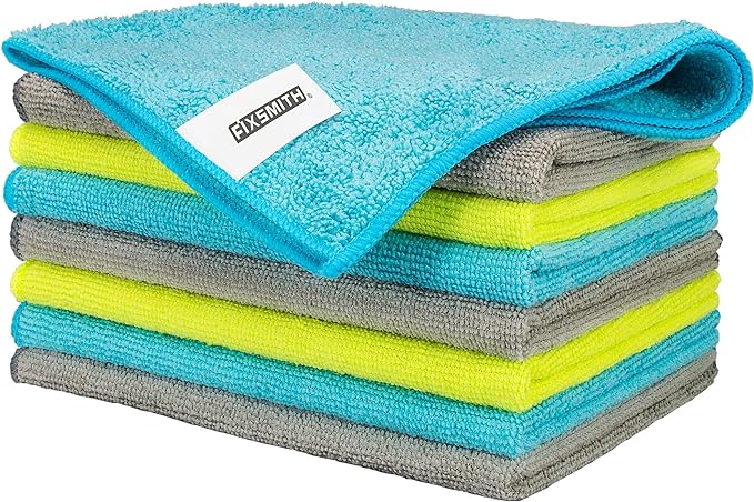 Microfiber Cleaning Cloth - Pack of 8, Size: 12 x 16 in, Multi-Functional Cleaning Towels, Highly Absorbent Cleaning Rags, Lint-Free, Streak-Free Cleaning Cloths for Car Kitchen Home