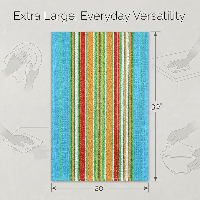 Urban Villa Kitchen Towels Cotton Dish Towels 20”x30” (Set of 6) Azure
