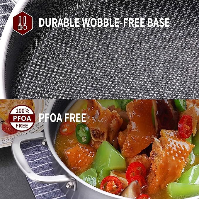 LOLYKITCH 6 QT Saute Pan with Lid & 8-10'' Frying Pans | Detachable Handle | Ceramic Nonstick | Tri-Ply Stainless Steel | Hybrid Cookware Set | Oven & Induction Ready | PFOA-FREE