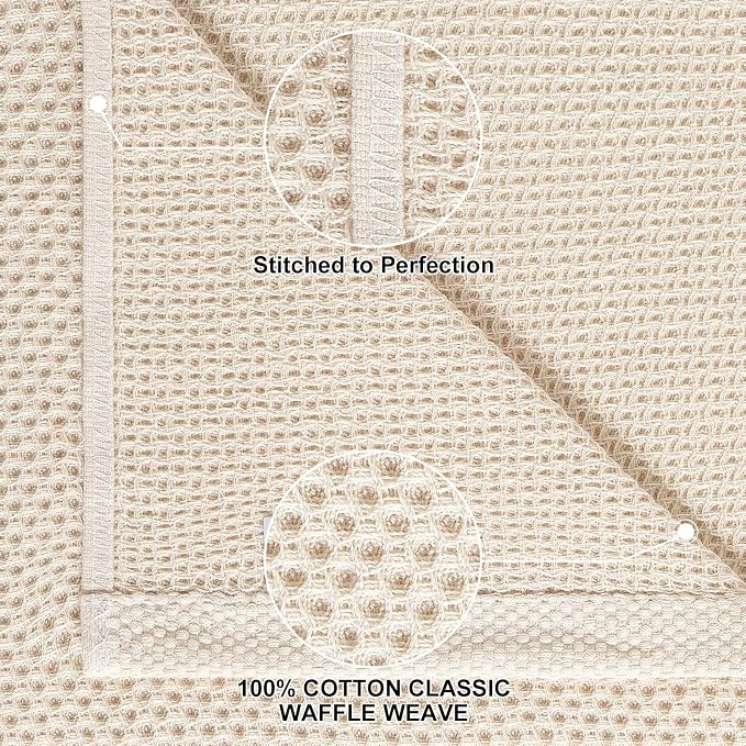 Homaxy 10 Pack 100% Cotton Kitchen Towels and Dishcloths Set, Beige | 12 x 12 Inches and 13 x 28 Inches Kitchen Towels Set, Ultra Soft Absorbent Dish Cloths for Washing Dishes