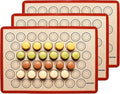 Macaron Baking Mat Silicone Non Stick, 3/4 Sheet Reusable Pack of 3 Red | Non-Stick Macaron Mat for Easy Baking, Heat Resistant & Dishwasher Safe, Reusable & Eco-Friendly, For Cookies & More, 13x19”