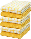 Bumble Kitchen Towels (6-Pack), 16"x28", 100% Cotton Dish Towels - Yellow | 380 GSM | Soft kitchen hand towels , Highly Absorbent & Durable Dish Towels for kitchen with Hanging Loop