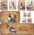 Fourluoo 10 Pcs Wine Kitchen Dish Towels Rugs Oven Mitts and Pot Holders Set Farmhouse Kitchen Decor Set for Women Mom Daughter Gift Cooking Baking Grilling (Rustic Color)