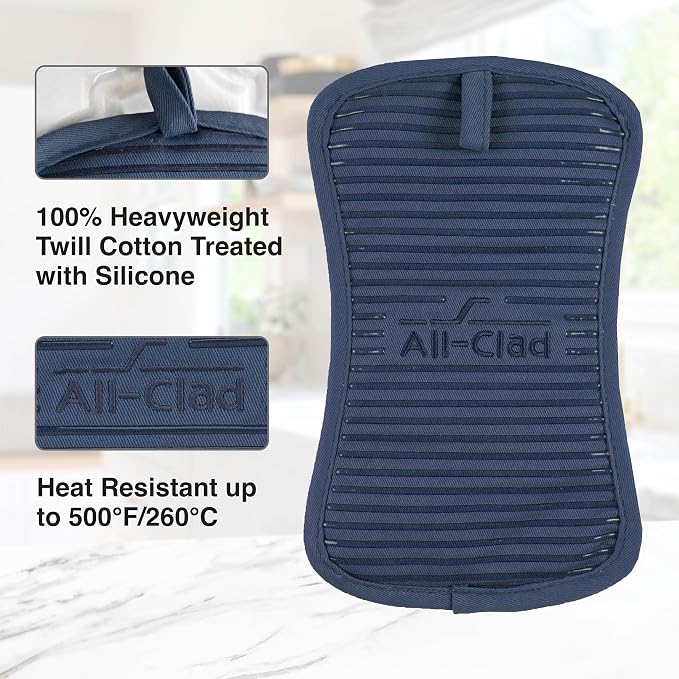 All-Clad Premium Pot Holder & Hot Pad: Heat Resistant to 500 Degrees - 100% Cotton, 10"x6.25" Hot Pad for Kitchen and Barbeque, (1-Pack)
