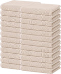 Homaxy 100% Cotton Waffle Weave Kitchen Dish Towels 24-Pack, Beige | 13 x 28 Inches, Ultra Soft Absorbent Dish Towels, Quick Drying Cleaning Towels