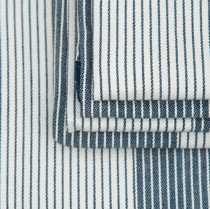 Premium Kitchen Towels 6 Pack 100% Cotton, 20"x28" - Blue | 238GSM Yarn Dyed Flat Woven Stripe Dish Towel for kitchen | Kitchen hand towels with Hanging Loop | Absorbent Linen set