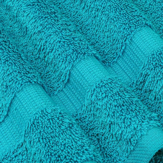 Chakir Turkish Linens Set of 8 Towel Set, 100% Cotton Luxury Turkish Towels for Bathroom, Soft Absorbent Bath Towel Set with 2 Bath Towels 2 Hand Towels 4 Washcloths, Aqua