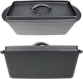 Crucible Cookware Cast Iron Bread Pan with Lid (Pre-Seasoned) – Oven Safe Form for Baking and Cooking - Loaf Pan