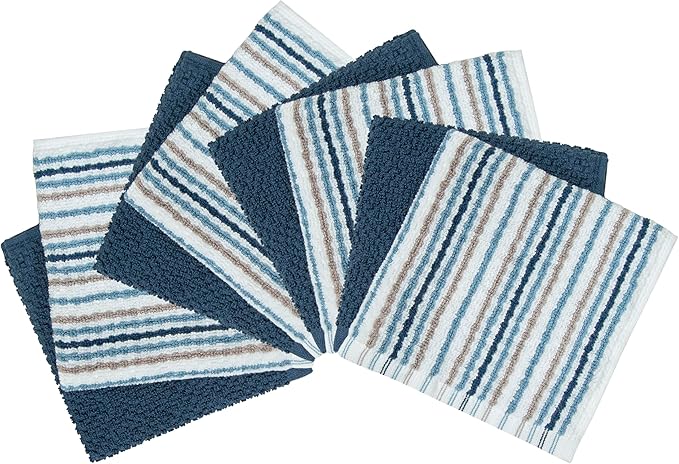 Bumble Dish Cloths 8-Pack, 100% Cotton Kitchen Towels, 12"x12" Blue | 430 GSM Soft Dish Towels for Kitchen, Highly Absorbent & Durable Kitchen Rags for Washing Dishes