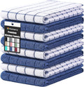Homaxy Large Premium Cotton Kitchen Towels 16"x 28", 8 Pack, Navy Blue | Natural Ring Spun 390 GSM Dish Towels, Super Absorbent Terry Kitchen Hand Towels, Soft Tea Towels with Hanging Loop