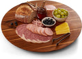 TIDITA 21" Acacia Wood Lazy Susan for Table Top, Swivel Charcuterie Board | 360° Rotation, No Rim, Solid Acacia Wood, Non-Skid Pads, Round Lazy Susans Turntable for Countertop, Extra Large