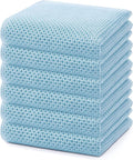 Homaxy 100% Cotton Waffle Weave Kitchen Dish Towels 6-Pack, Sky Blue | 13 x 28 Inches, Ultra Soft Absorbent Dish Towels, Quick Drying Cleaning Towels