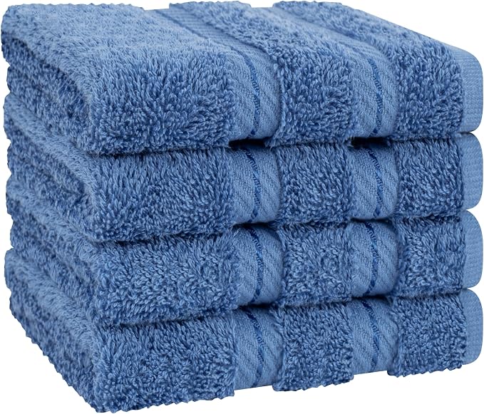American Soft Linen 100% Cotton Luxury Turkish Towels, 4 PC Washcloth Set | Soft Absorbent Quick Dry OEKO Tex Standard 100 Certificated Durable Machine Washable Premium Hotel Quality