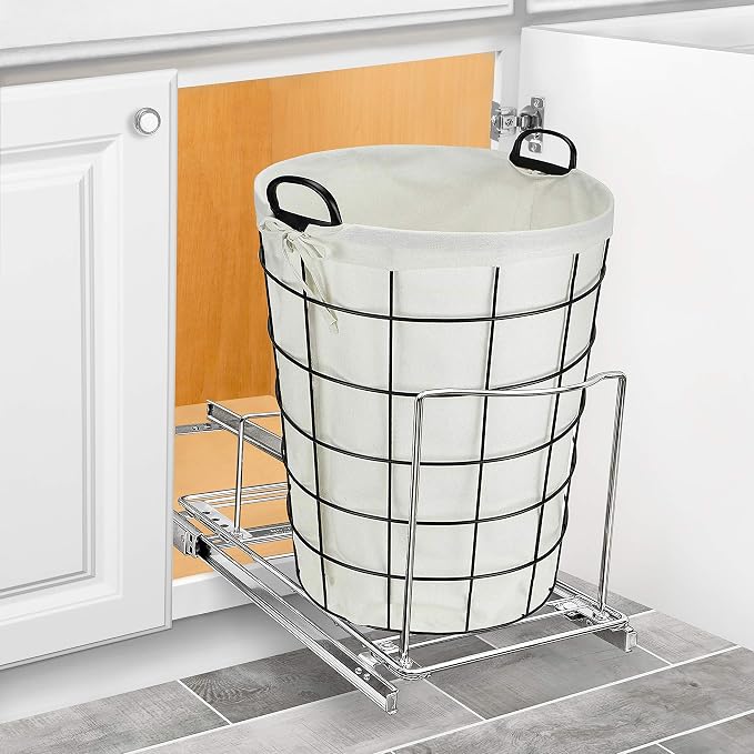 LYNK PROFESSIONAL® Pull-Out Trash Can Drawer – Sliding Organizer for Kitchen Cabinet or Under-Sink Use – Heavy Duty Storage Rack (Bin Not Included)