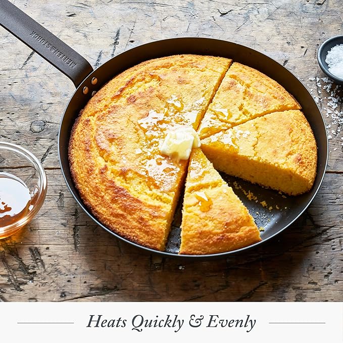 Merten & Storck 12" Pre-Seasoned Carbon Steel Frying Pan Skillet | Natural Nonstick with Use, Induction & All Stovetop Suitable, Grill & Campfire Safe, Even Heating, Indoor/Outdoor Use